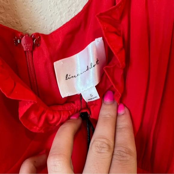 NWT Line and Dot Ruffle Tie back dress - Picture 4 of 5
